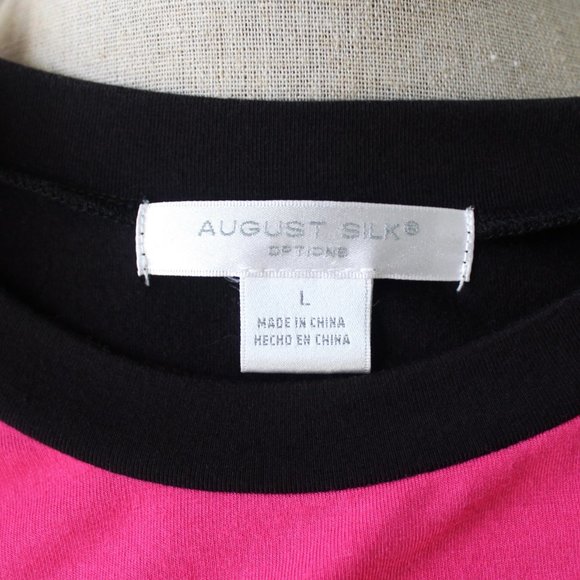 August Silk Red Pink Mondrian Color Block T-shirt - Picture 5 of 8